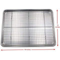 Brise vue barbecue Grill Baking Sheet with Wire Rack Set - Single Set w/ Half Sheet Pan & Stainless Steel Oven Rack for Cooking